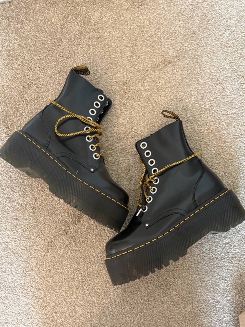 Black Dr. Martens Jadon Max Platform Boots - Women’s Size 9 - Picture 2 of 7
